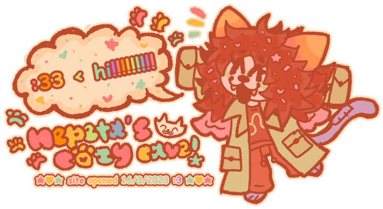 nepeta's cozy cave! site opened march 16th 2023